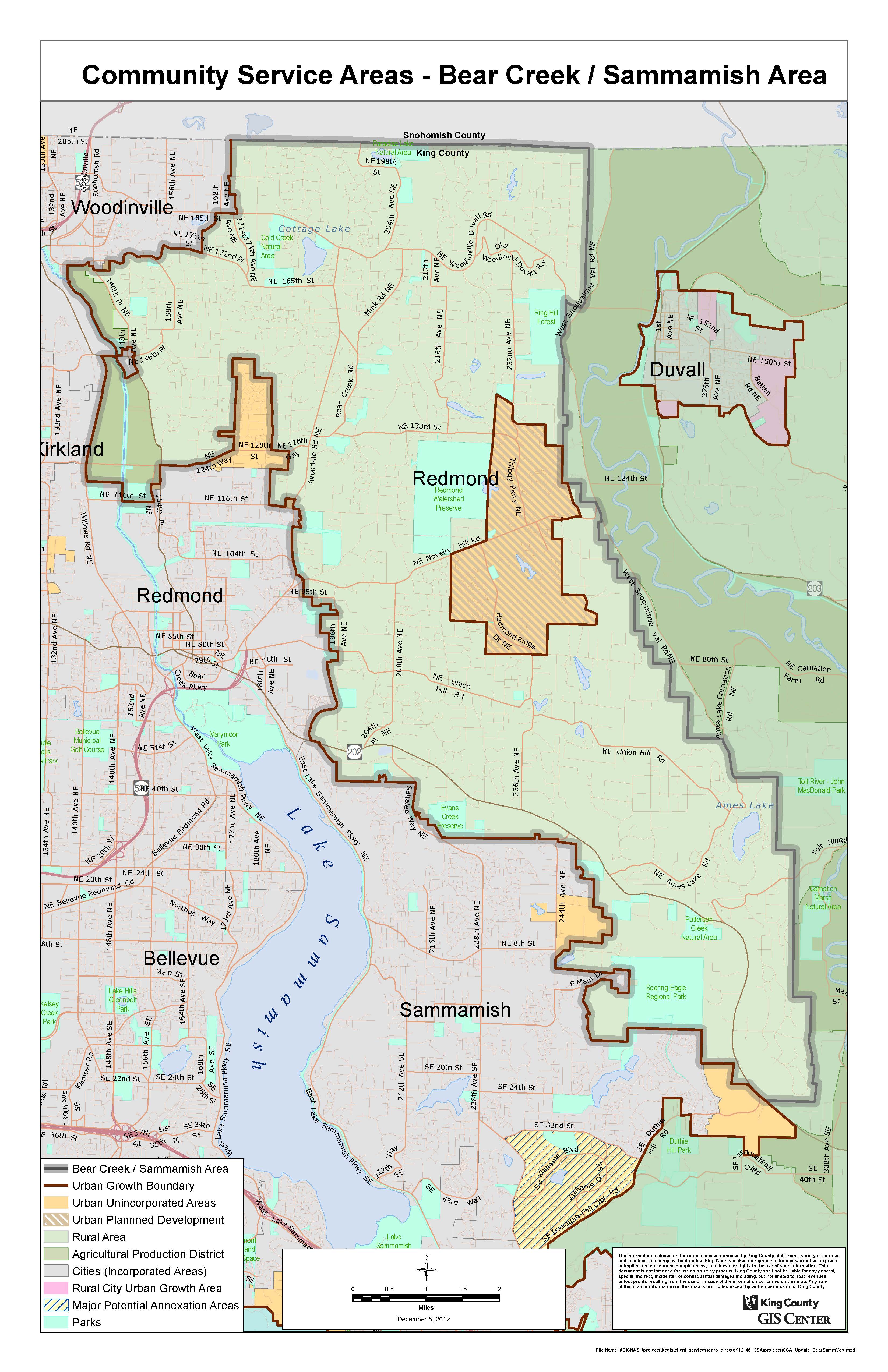 Map of Upper Bear Creek